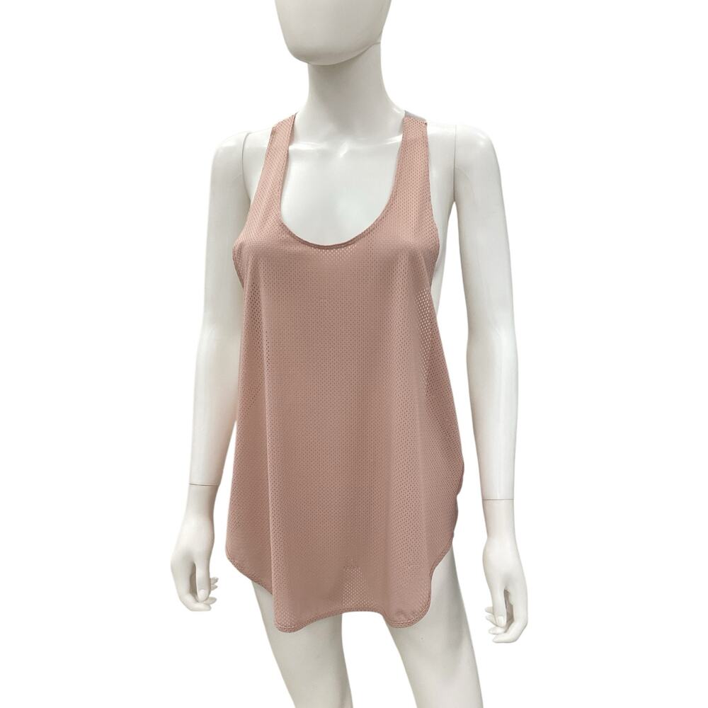 FP Movement- Free People Top Women’s SZ L Mesh Lightweight Sleeveless Dusty Pink